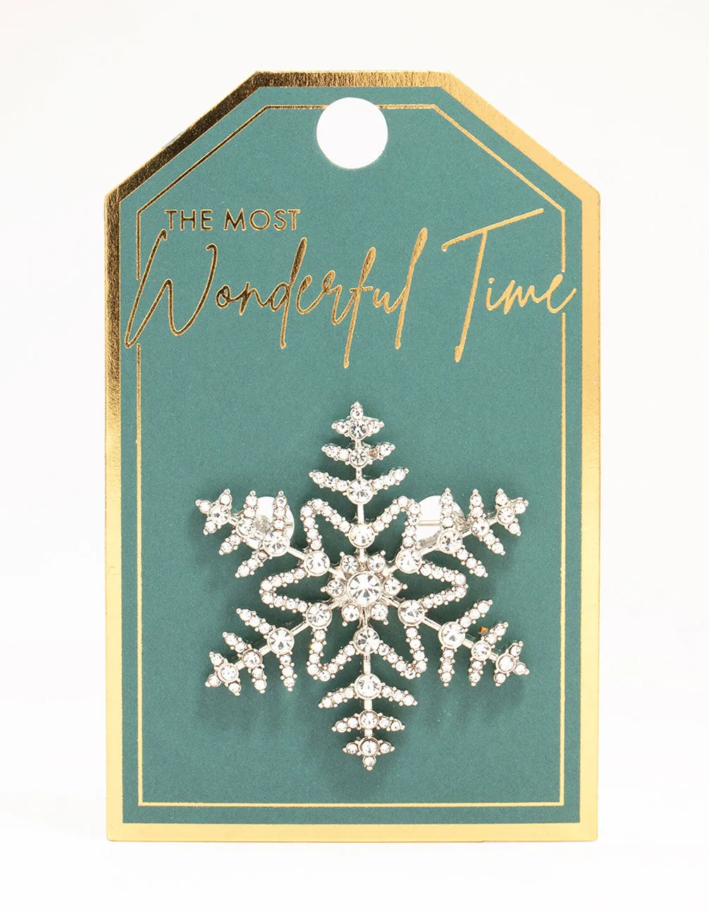 Silver Diamante Snowflake Brooch