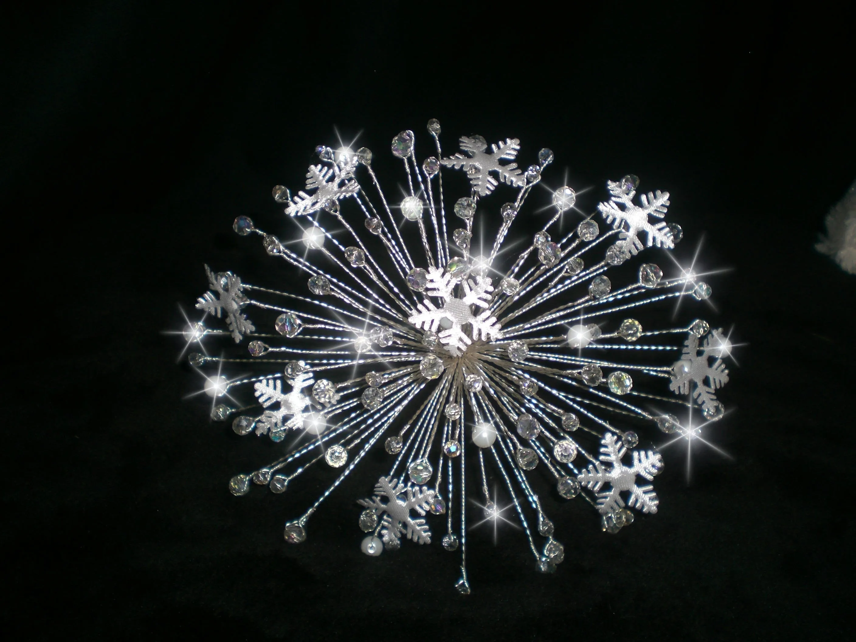 Snowflake bouquet, winter Wedding brides bouquet,  crystal Christmas wedding