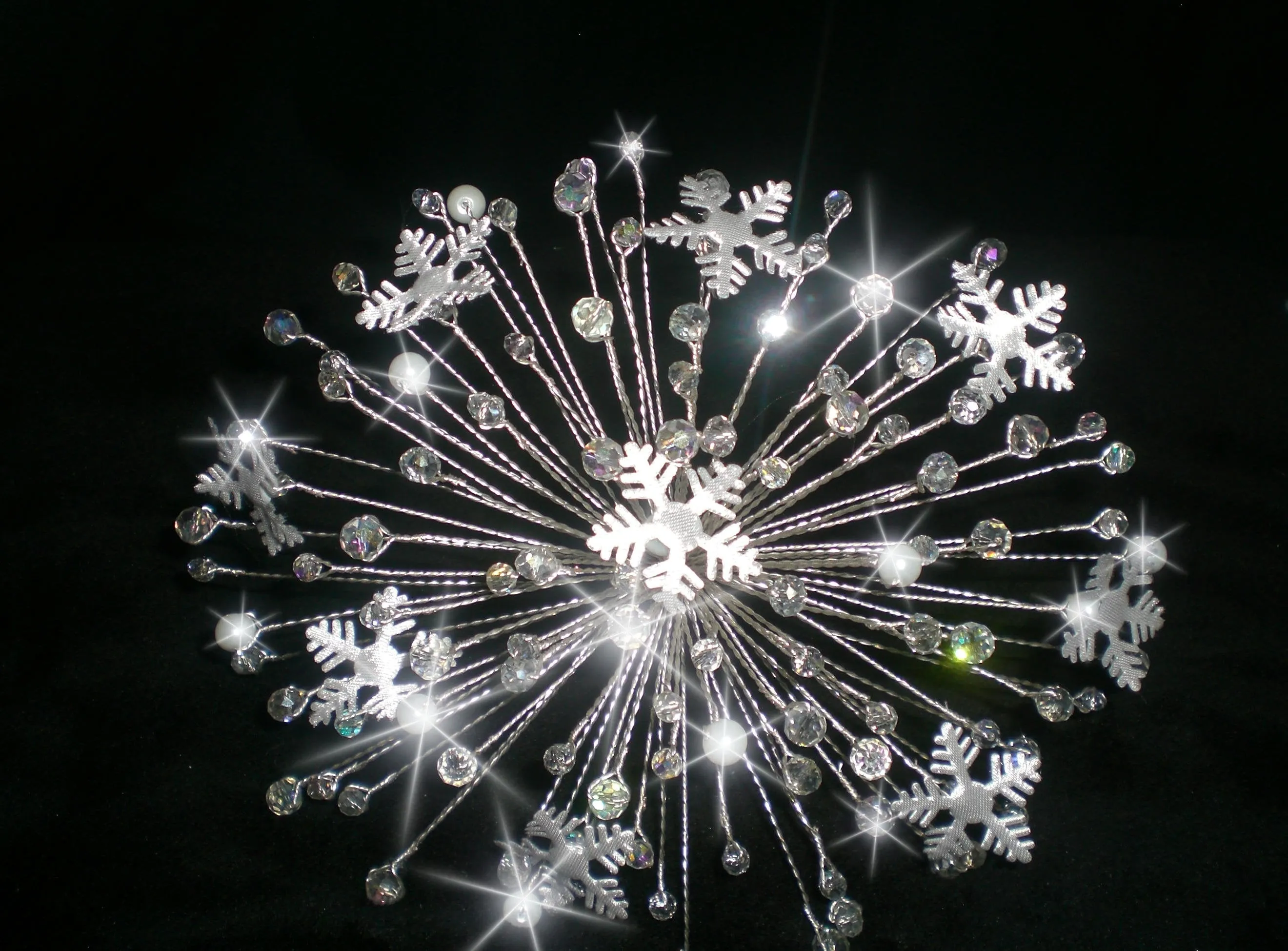 Snowflake bouquet, winter Wedding brides bouquet,  crystal Christmas wedding