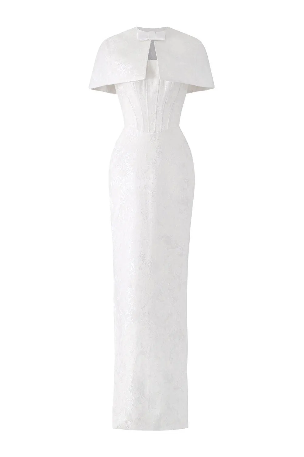 Solstice Sheath Corset Waist Brocade Floor Length Set