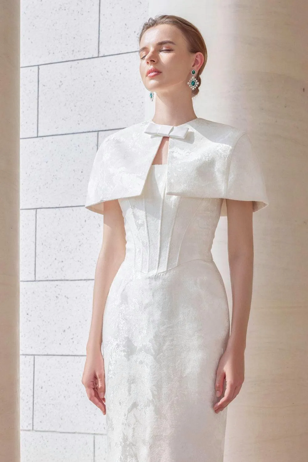 Solstice Sheath Corset Waist Brocade Floor Length Set