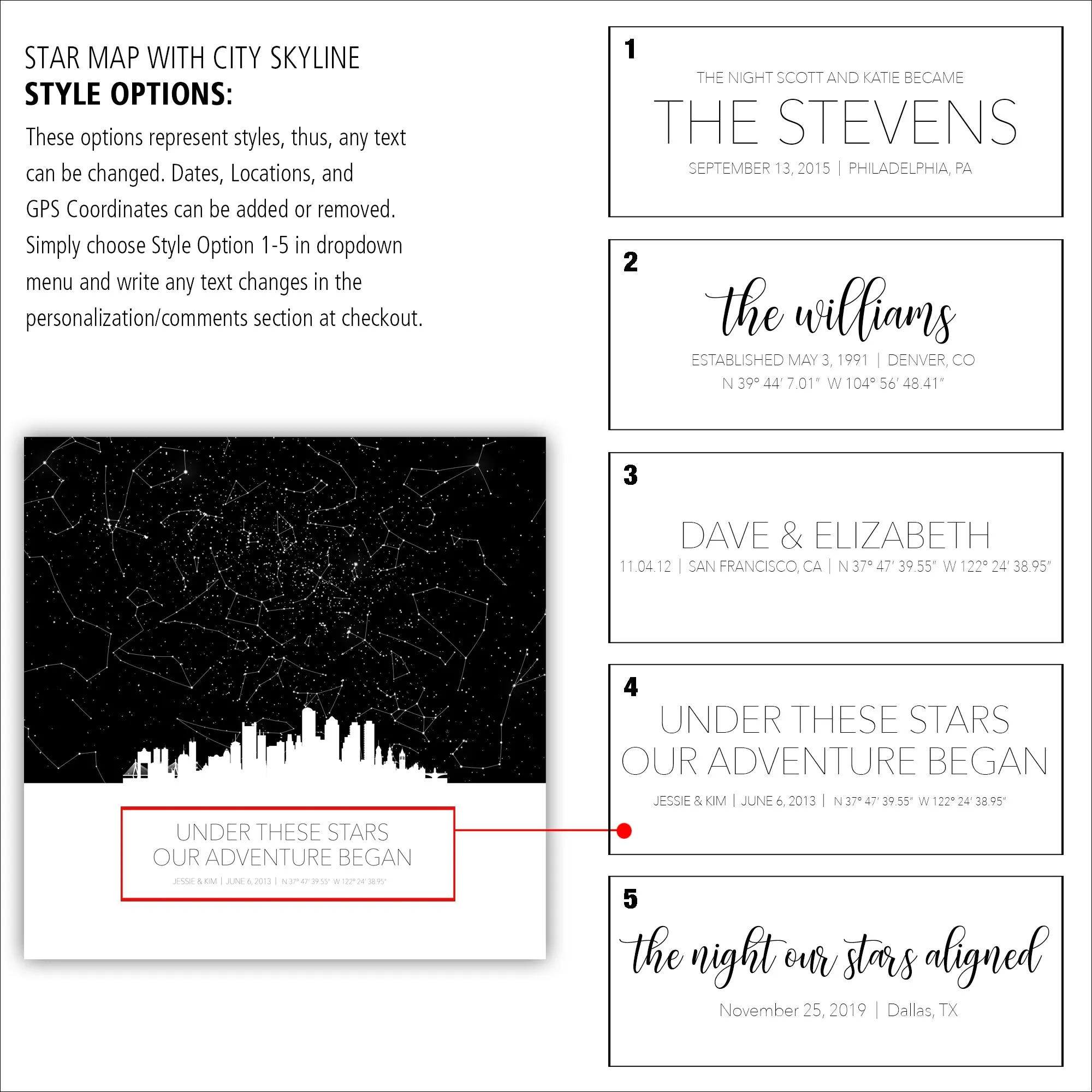 Square Personalized Star Map Canvas Wall Art
