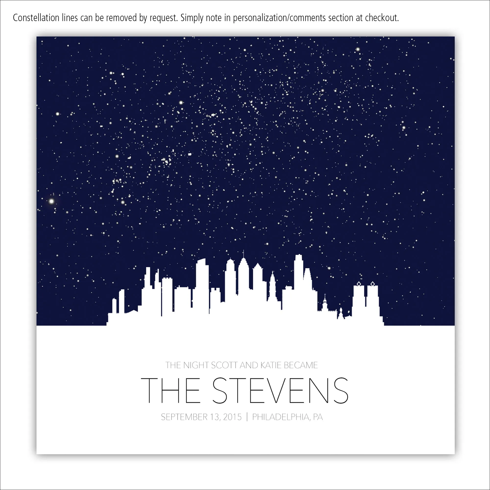 Square Personalized Star Map Canvas Wall Art