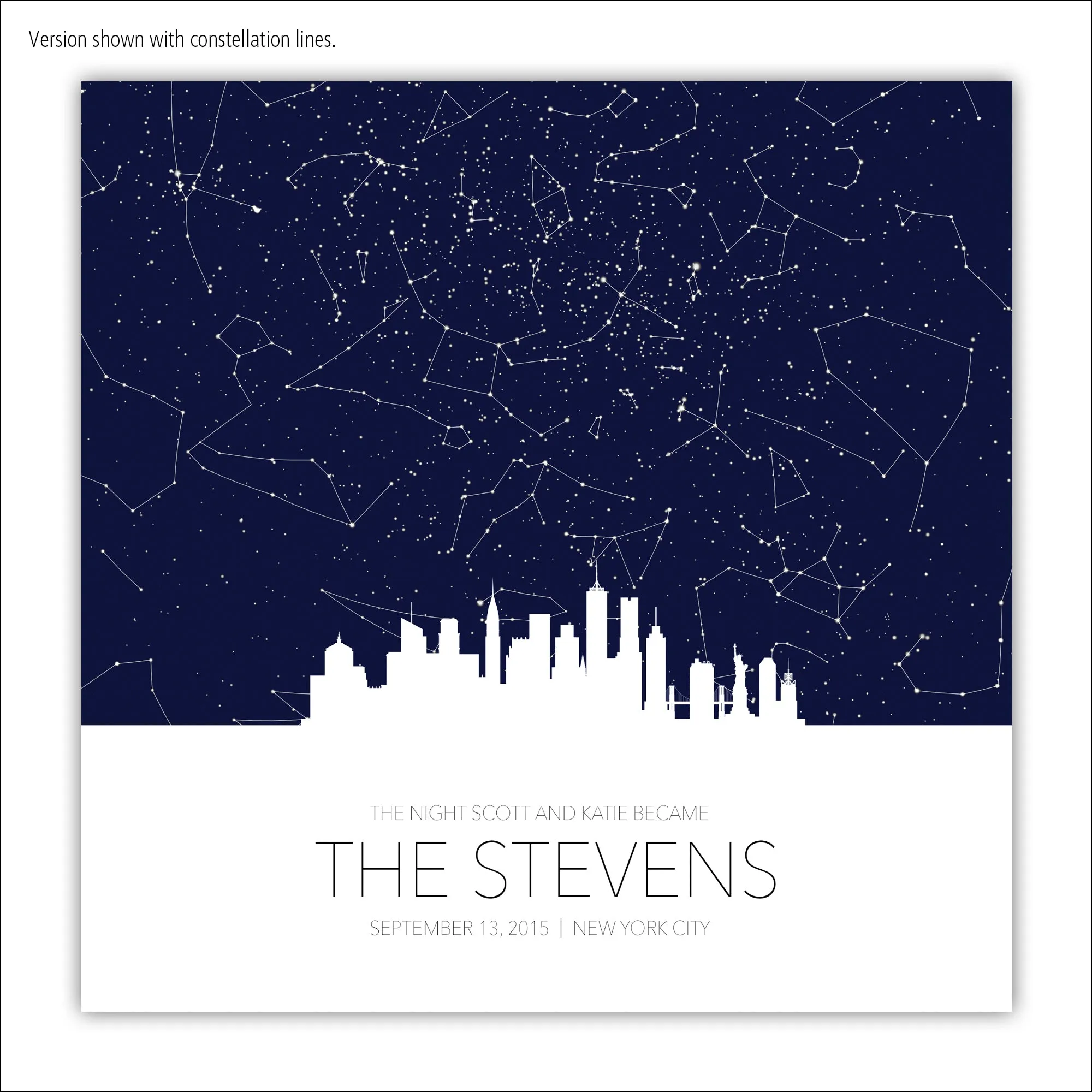 Square Personalized Star Map Canvas Wall Art