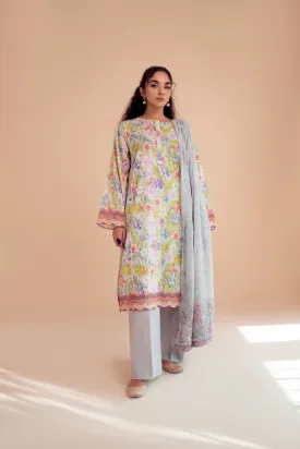 Superior Crinkle Lawn Slub Digital print Embroidery