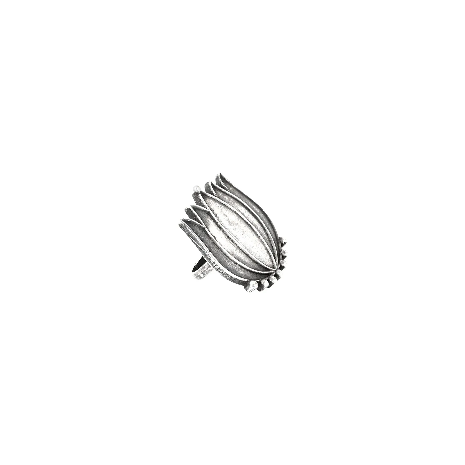 Teejh Aagha Silver Oxidised Ring