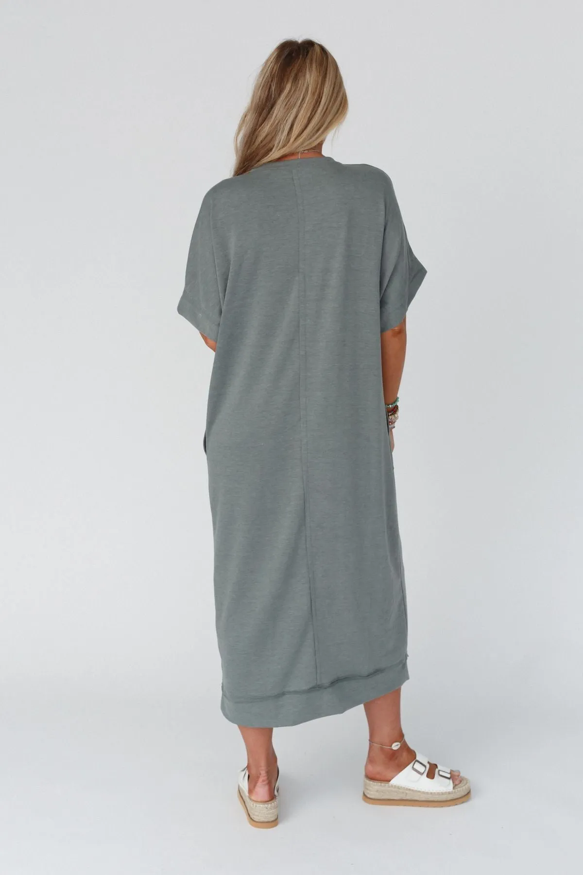 The Nest Laurel Short Sleeve Maxi Dress - Olive