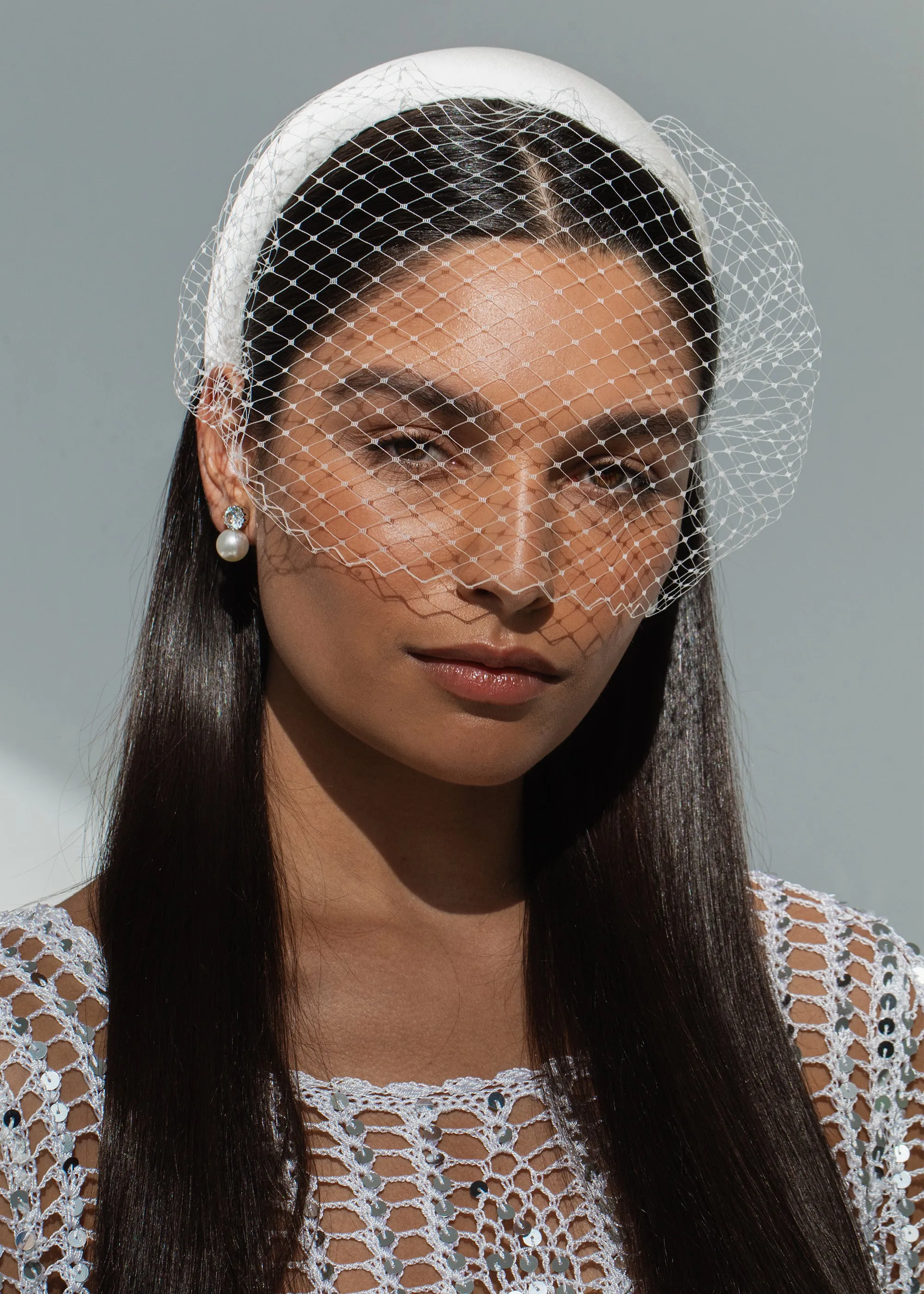 Tori Voilette Headband -- Cream