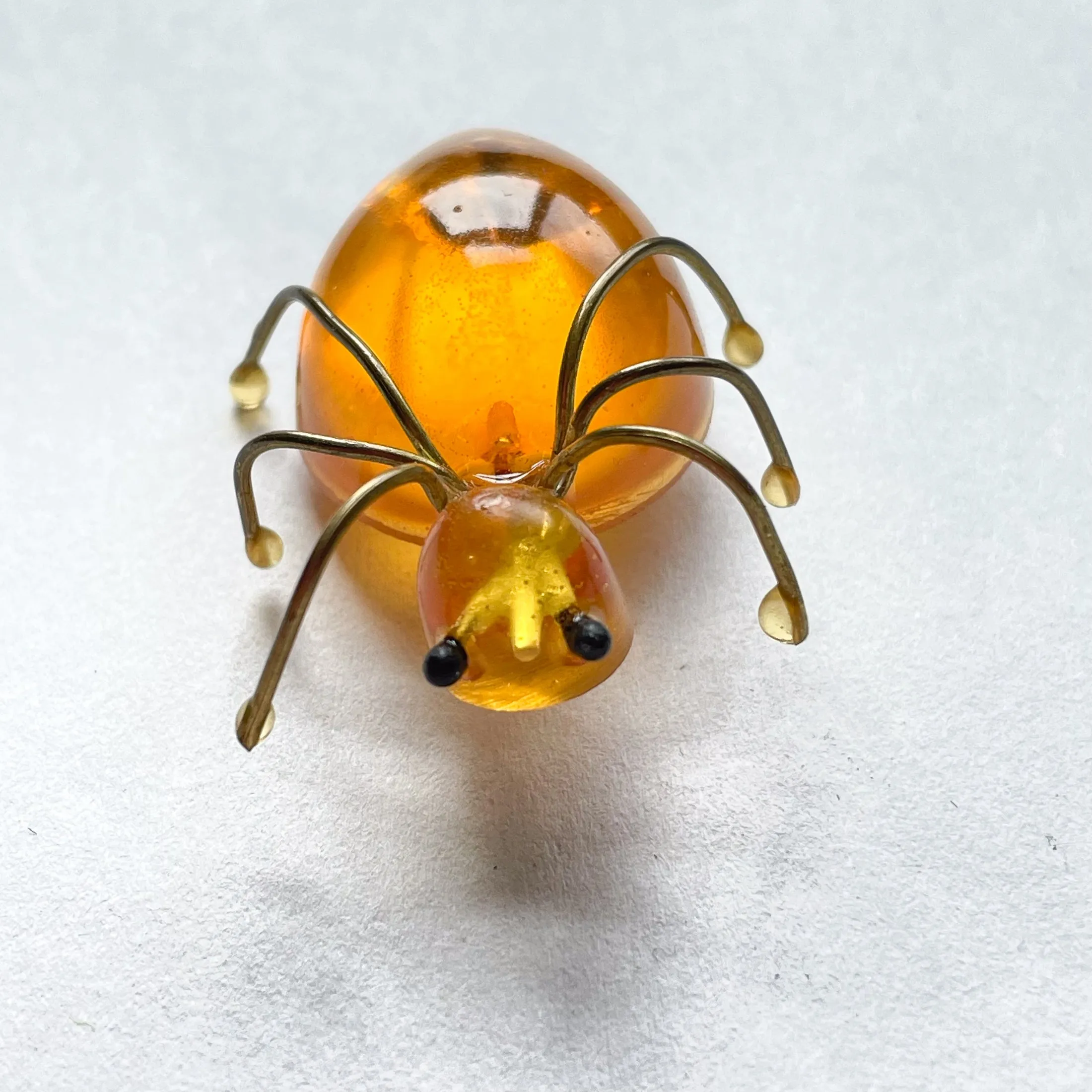 Vintage 30s Lucite Bug Pin, Novelty Brooch