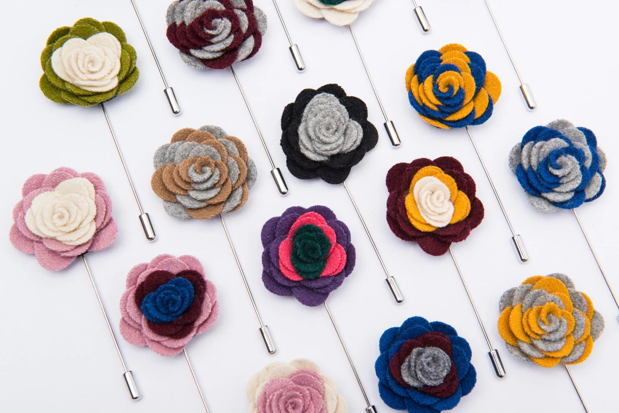 Washington Lapel Flower, Grey / Burgundy