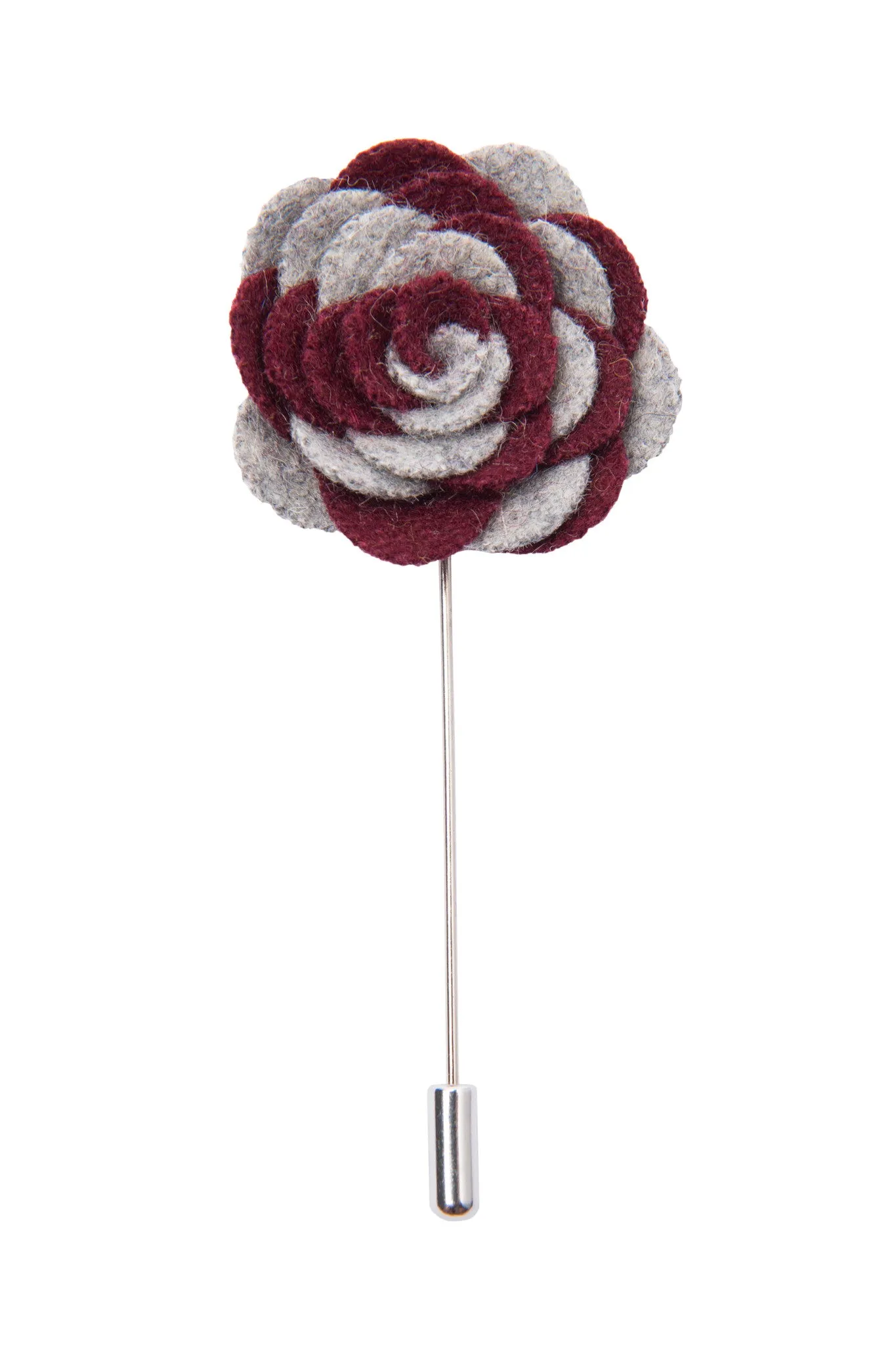 Washington Lapel Flower, Grey / Burgundy