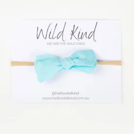 Wild Kind Dorothy Linen Bow Headband - Baby Blue