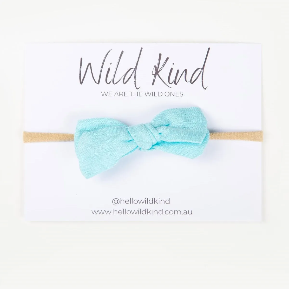 Wild Kind Dorothy Linen Bow Headband - Baby Blue