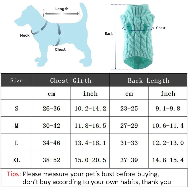 Winter Snuggles: Turtleneck Knit Sweater for Small to Medium Dogs and Kittens - Cozy Pet Vest for Chihuahuas, Bulldogs, and More