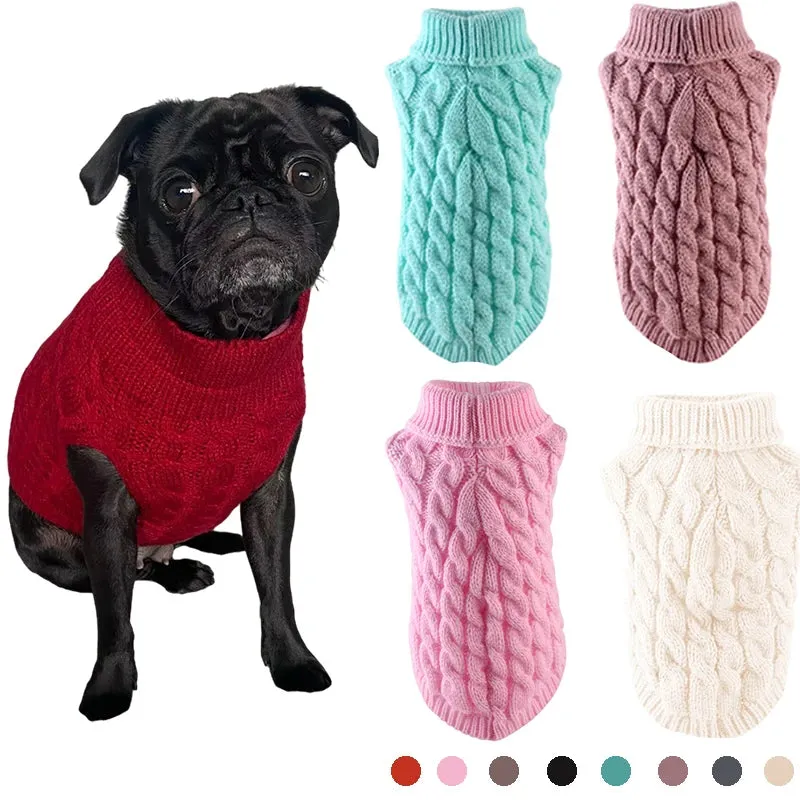 Winter Snuggles: Turtleneck Knit Sweater for Small to Medium Dogs and Kittens - Cozy Pet Vest for Chihuahuas, Bulldogs, and More