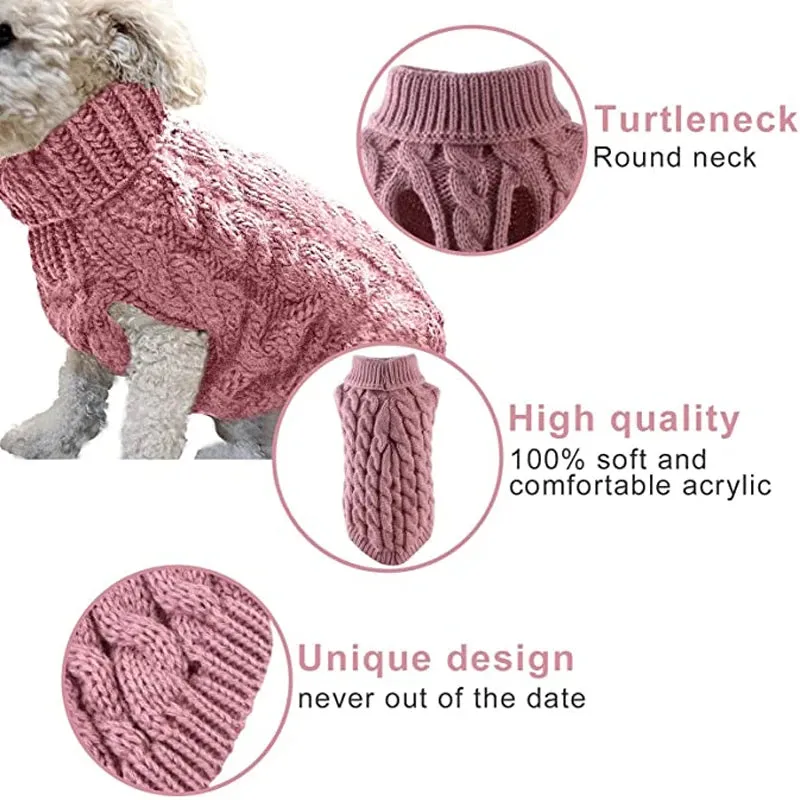 Winter Snuggles: Turtleneck Knit Sweater for Small to Medium Dogs and Kittens - Cozy Pet Vest for Chihuahuas, Bulldogs, and More