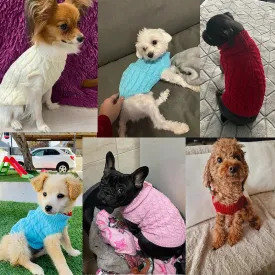 Winter Snuggles: Turtleneck Knit Sweater for Small to Medium Dogs and Kittens - Cozy Pet Vest for Chihuahuas, Bulldogs, and More
