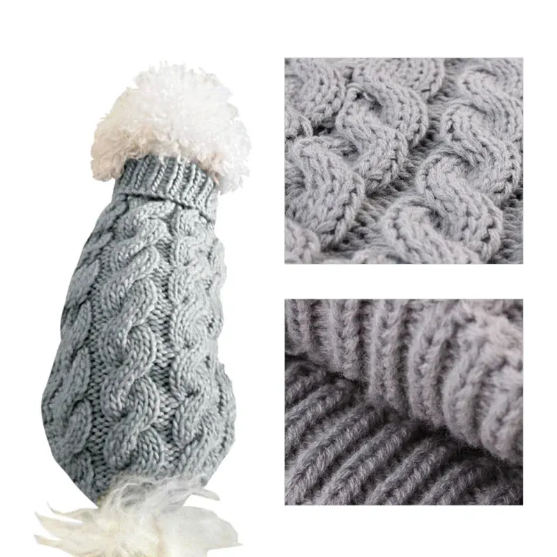 Winter Snuggles: Turtleneck Knit Sweater for Small to Medium Dogs and Kittens - Cozy Pet Vest for Chihuahuas, Bulldogs, and More
