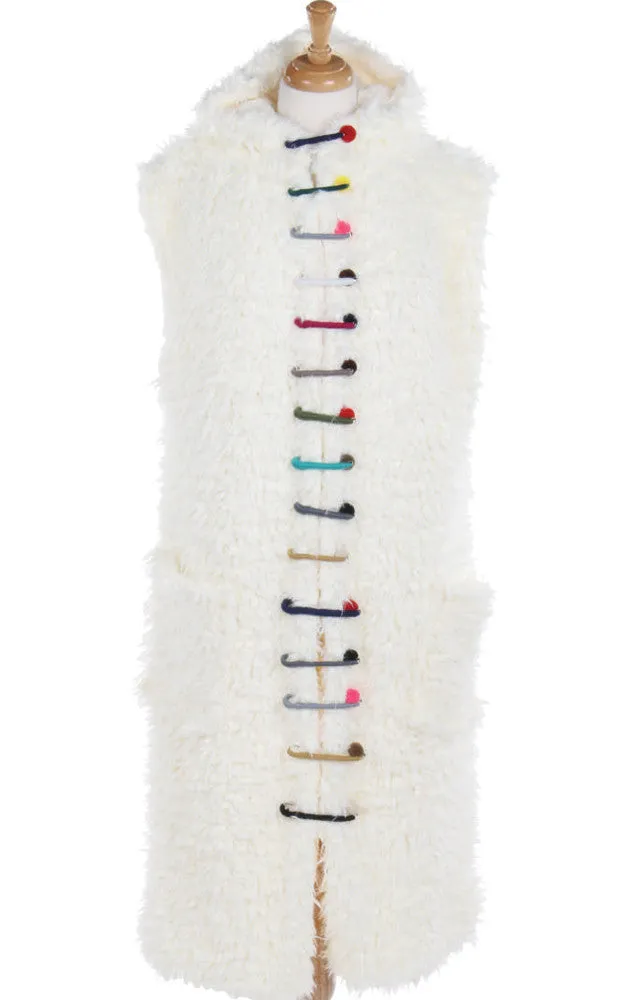 YHP10001 White Brown Small Cloth Safety Pin Brooch